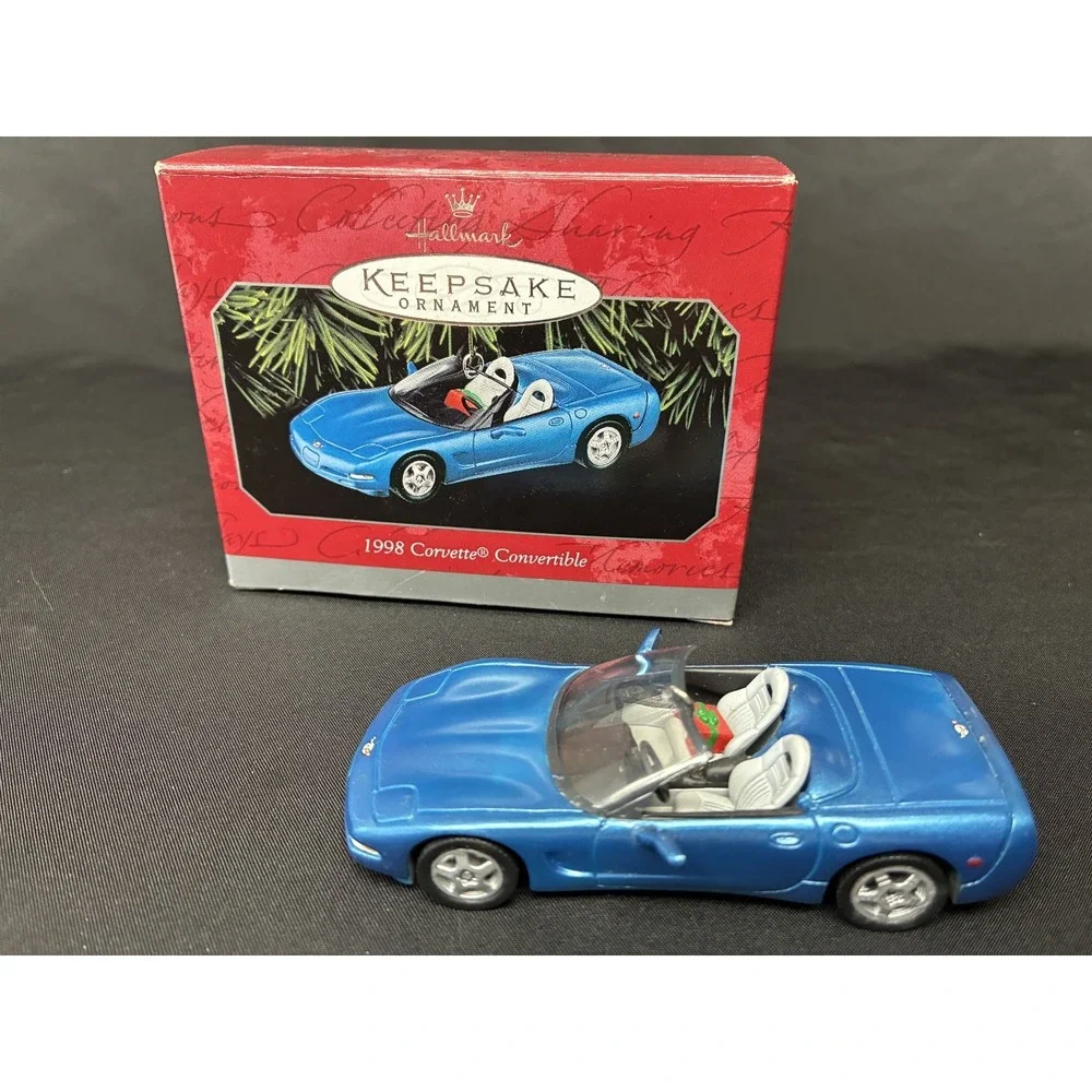 Hallmark Keepsake 1998 Corvette Convertible Ornament Blue QX6416 Vintage